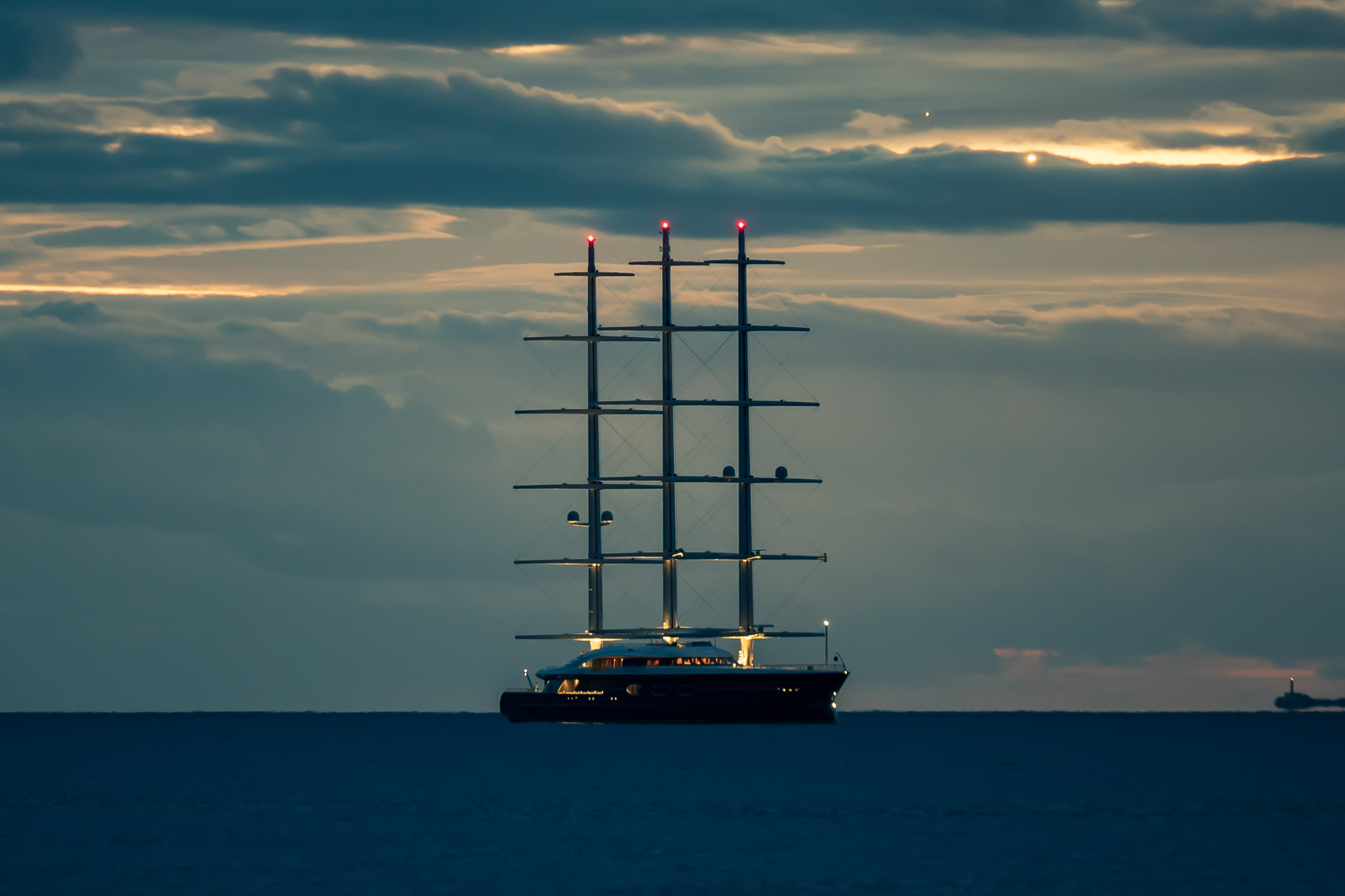 Super Sailing Yacht Black Pearl at anchor